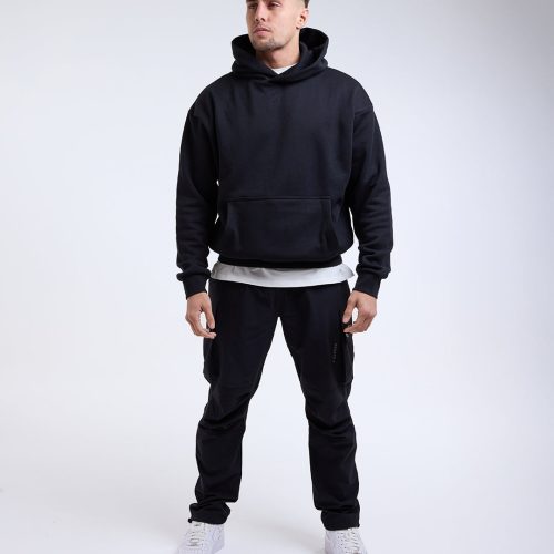 BOXRAW Mens Oversized Strike Hoodie Black 2