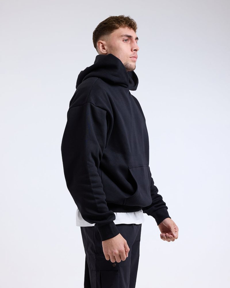 BOXRAW Mens Oversized Strike Hoodie Black 3