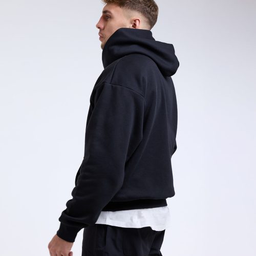 BOXRAW Mens Oversized Strike Hoodie Black 5