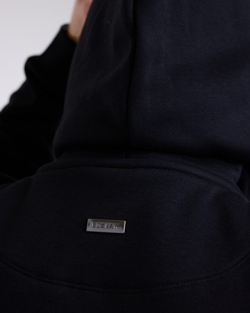 BOXRAW Mens Oversized Strike Hoodie Black 8