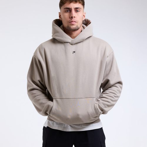 BOXRAW Mens Oversized Strike Hoodie Stone 3