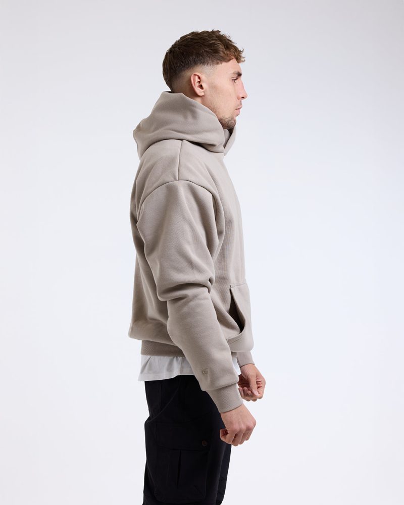 BOXRAW Mens Oversized Strike Hoodie Stone 4