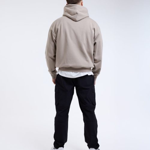 BOXRAW Mens Oversized Strike Hoodie Stone 8