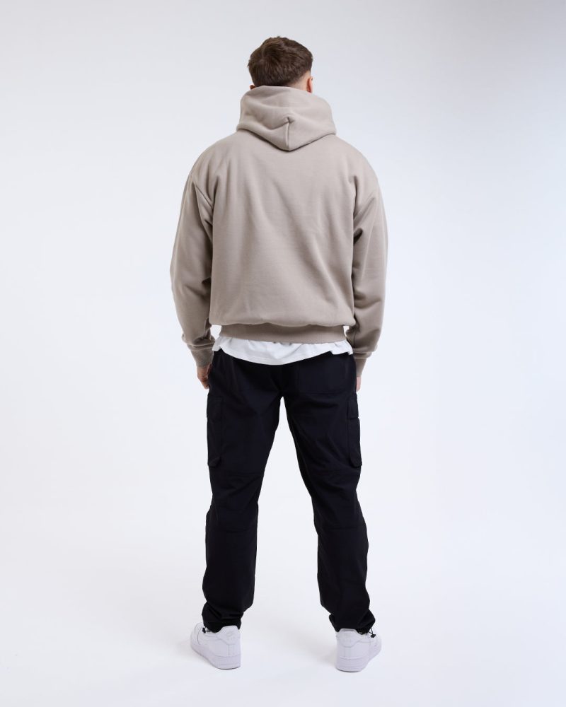 BOXRAW Mens Oversized Strike Hoodie Stone 8