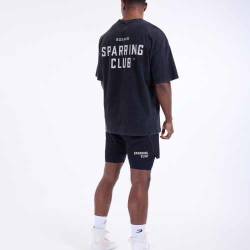 BOXRAW Mens Sparring Club 2in1 Shorts Black 10