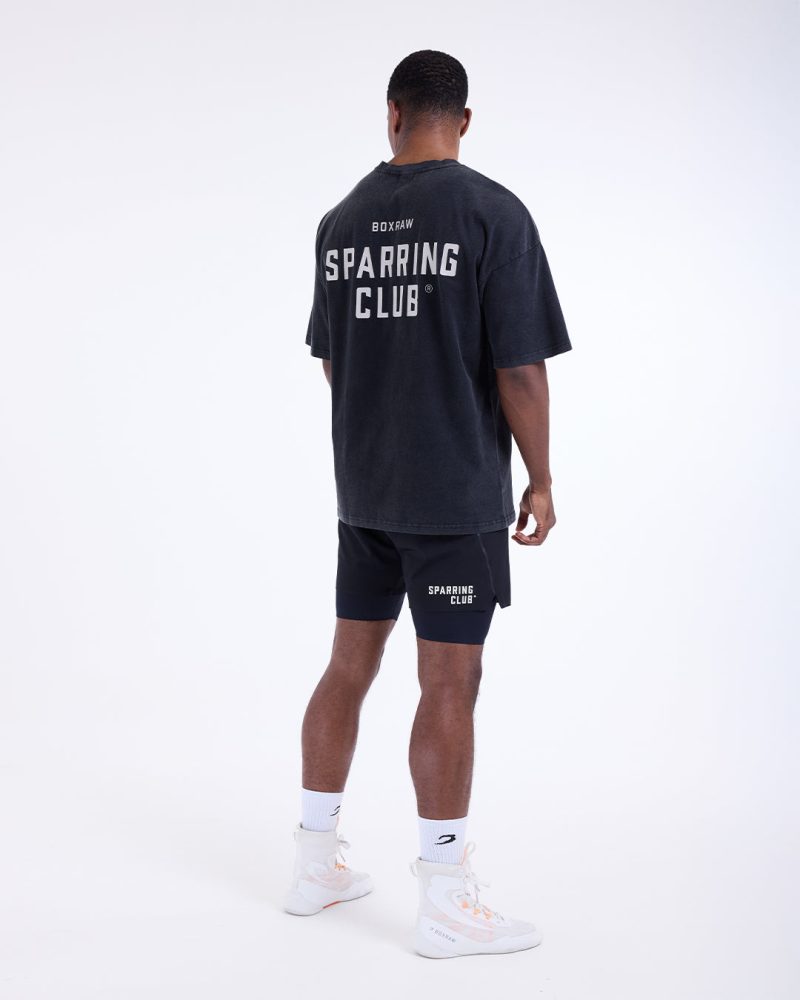 BOXRAW Mens Sparring Club 2in1 Shorts Black 10