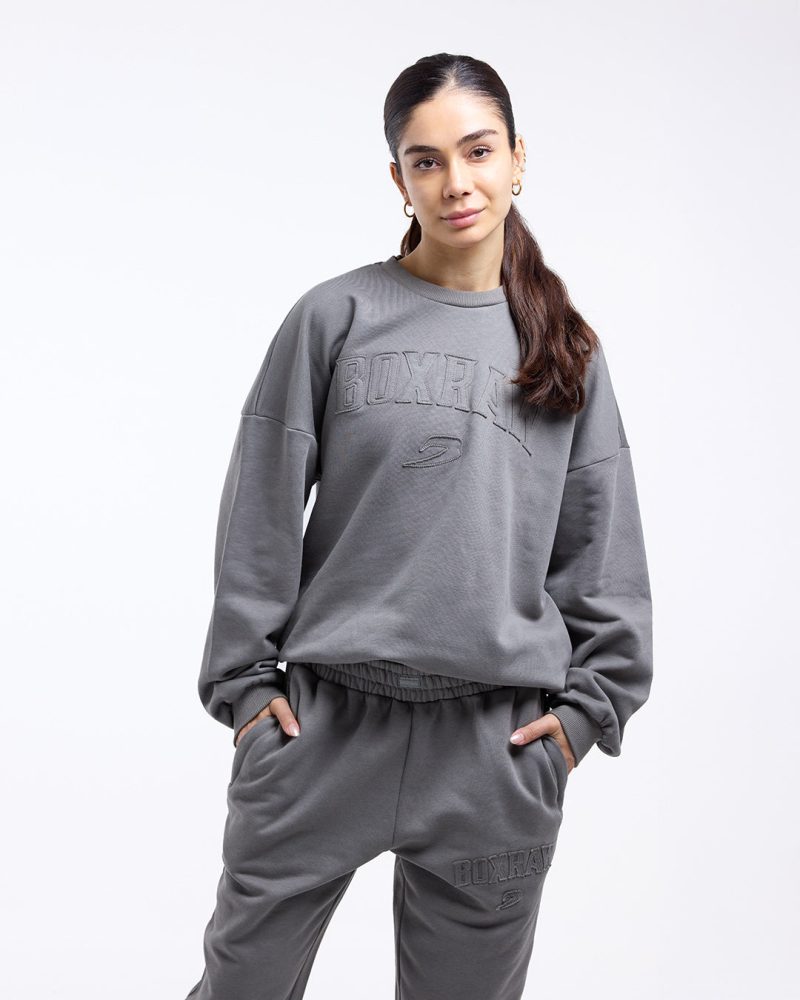 BOXRAW Womens Distressed EastSt Sweatshirt 1