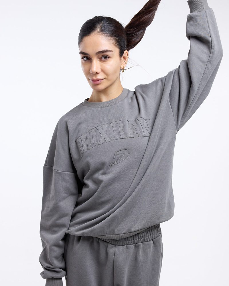 BOXRAW Womens Distressed EastSt Sweatshirt 5